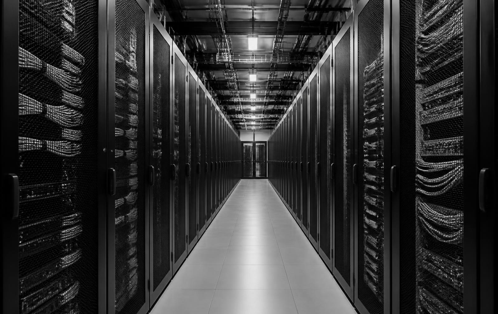Server aisle inside a data centre